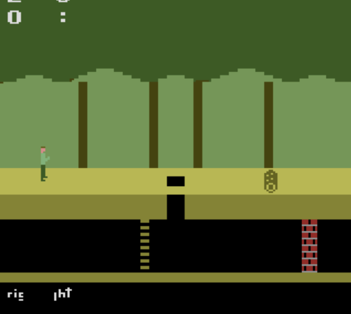 Pitfall with incorrect sprite positions, and a bad HUD